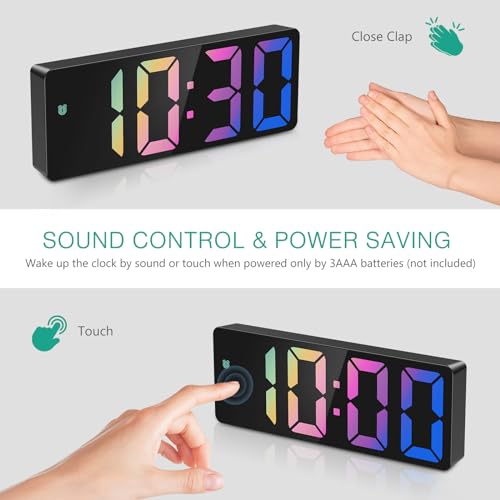 Oria CGUS1-HY-WA33B&C Alarm Clock For Bedroom, 6.5 Inch Led Alarm Clock, Desk Clock With Date Temperature Display thumb #5