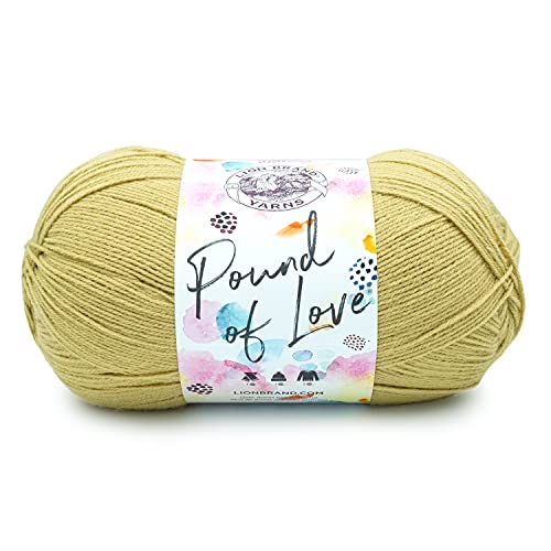 Image of Lion Brand Yarn Pound of Love, Large Value Yarn for Knitting, Crochet, and Crafts, Straw, 1 Pack | Large Skein Everyday Basic 100% Acrylic Worsted Weight Knit Fiber for Baby Blankets, Classic Afghans, Sweaters, Scarf Sets
