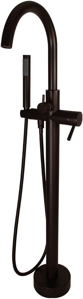 Westbrass DF02043-12 Floor Mount Freestanding Bathtub Filler Faucet with Handheld Shower, Oil Rubbed Bronze