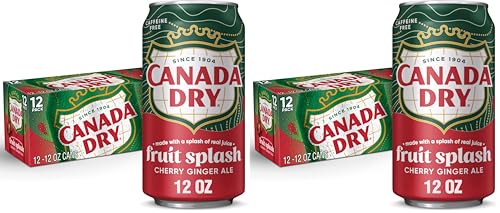 Canada Dry Cherry Ginger Ale Fruit Splash Soda, 12 fl. oz. Cans, 12 Pack (Pack of 2)