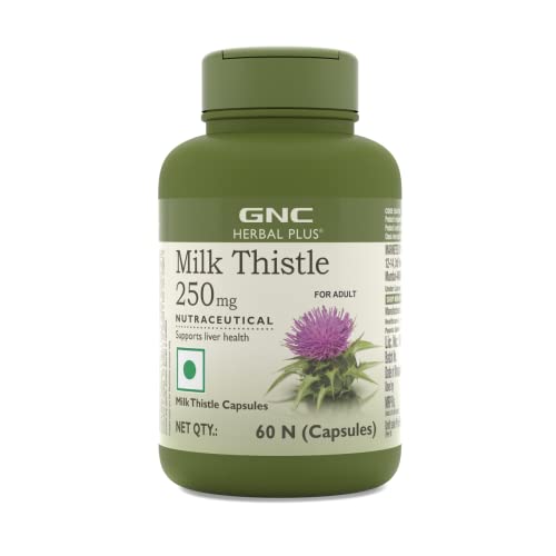 GNC Herbal Plus Milk Thistle | Removes Liver Toxins | Protects Liver Health | Detox Supplement for Men & Women | Promotes Proper Fat Digestion | Formulated in USA | 250mg Per Serving | 60 Capsules GNC Herbal Plus Milk Thistle | Removes Liver Toxins | Protects Liver Health | Detox Supplement for Men & Women | Promotes Proper Fat Digestion | Formulated in USA | 250mg Per Serving | 60 Capsules
