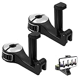 2 in 1 Car Headrest Hidden Hook, 2 in 1 Car Seat Hooks with Phone Holder, Upgraded...