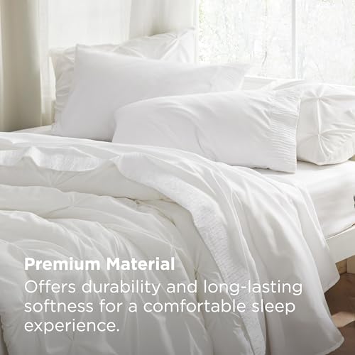 Image of Bedsure Twin XL Sheets Dorm Bedding - 3 Pieces Soft Extra Long Twin Sheets, Breathable & Cooling Bed Sheets Set, Oeko Tex, Easy Care Microfiber for Women, Men, White