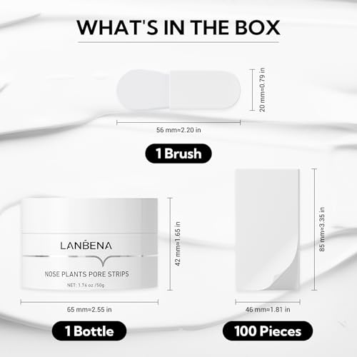Lanbena LB23056LH Pore Strips (50G/1.76 Oz), 100 Pcs Nose Strips, Blackhead Remover Mask, Notice: Cream Goes Dried Out & Rubbery At Low Temperature thumb #5