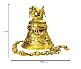 Purpledip mosiężna świątynia wiszący dzwonek wedyjska Navagraha: Rzadka kolekcja Astro Scultpure ze wspaniałym rzeźbieniem i głębokim dźwiękiem (12030)