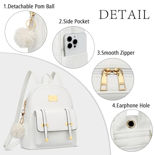 Image of KKXIU 3pcs Fashion Small Synthetic Leather Backpack Purse Cute Mini Bookbag for Women and Girls