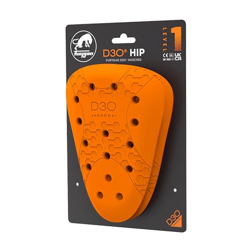 Furygan Unisex HÜFTEN Diskreter Schutz, optimale Luftzirkulation, D3O-Technologie für Motorrad-Jeanshosen, Orange, One Size