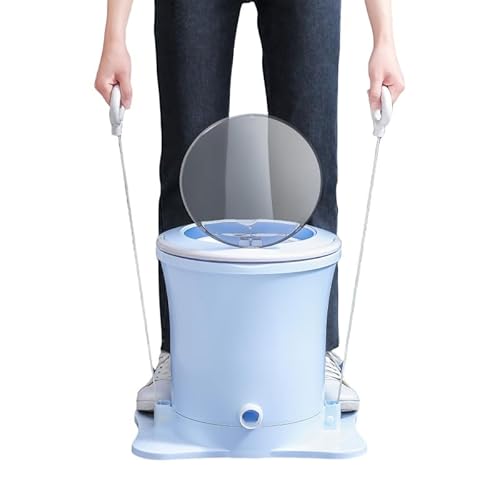 Vollebo小型衣類乾燥機、全手動洗濯機、手回し式ポータブル洗 濯機、脱水機、手動洗 濯機、学生、アパート、寮、出張/旅行、キャンプ、自家用車による旅行に適しています (ブルー)