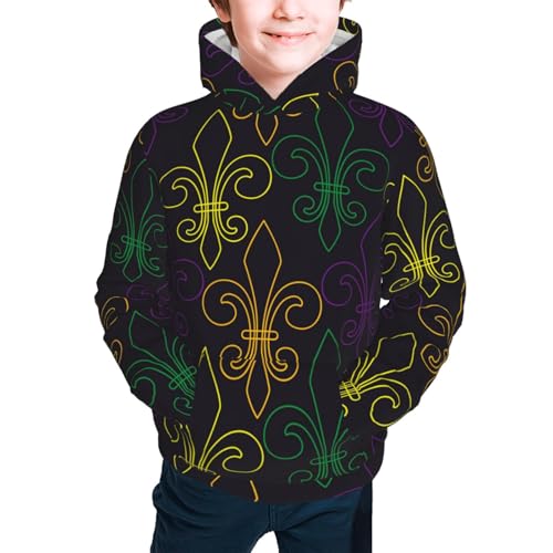 Mardi Gras Carnival Kids Pullover Hoodies Boys Sweatshirts Girls Athletic Clothes with Pocket2