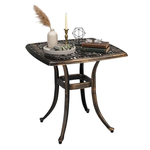 VINGLI Cast Aluminum Outdoor End Table
