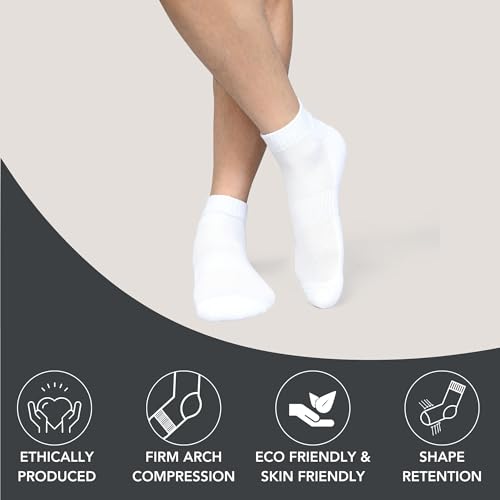 Image of Women's Ankle Socks Thick Cushioned Cotton, Moisture-Wicking socks, Breathable Performance Socks for Running, Sports
