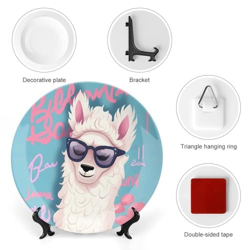 Plato decorativo Cool Liama Bone China 6 pulgadas miniatura 3