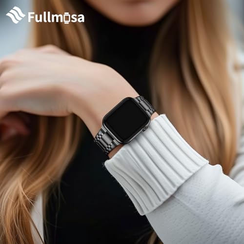 Fullmosa Compatible with Apple Watch Straps 41mm 40mm 38mm Stainless Steel Replacement iWatch Bands with TPU Protective Case for SE 3/2/1 Series 9 8 7 6 5 4 3 2 1 - Image 3