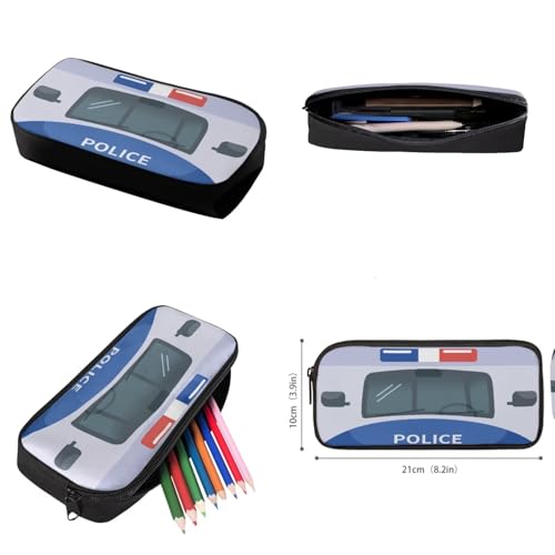 Police Car Kids Backpack Boys 12-14 Lightweight Backpack and Lunch Box Set Boys Large CapacityTeen Bookbag 4pcs with Watter Bottle Holder for Elementary Middle School Travel Bookbag4