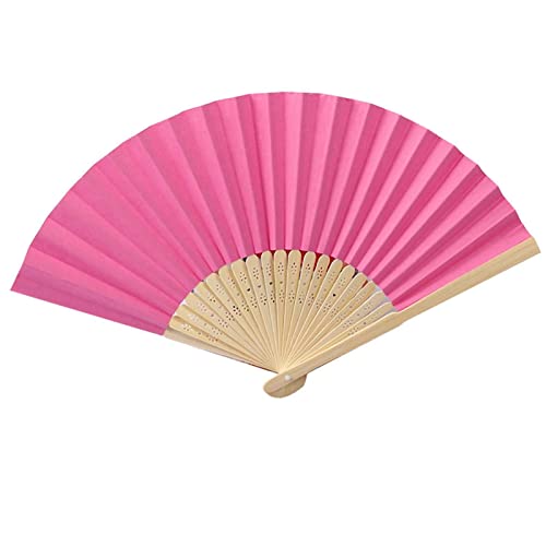 Foldable Paper Fan - Chinese Style Handheld Fan,Handheld Fans Hand Fans 7-inch Folding Fans for Wedding Decoration, Church Wedding, Favors, Decoration Shuying