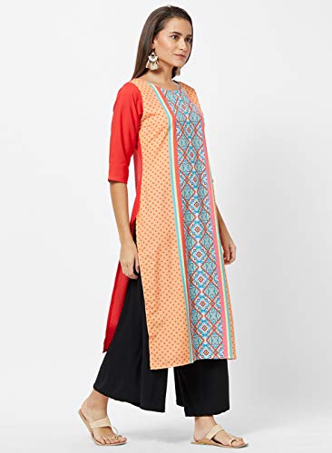Image of LookMark Womens Printed Crepe A-Line Kurti (Pack of 2 Kurti)