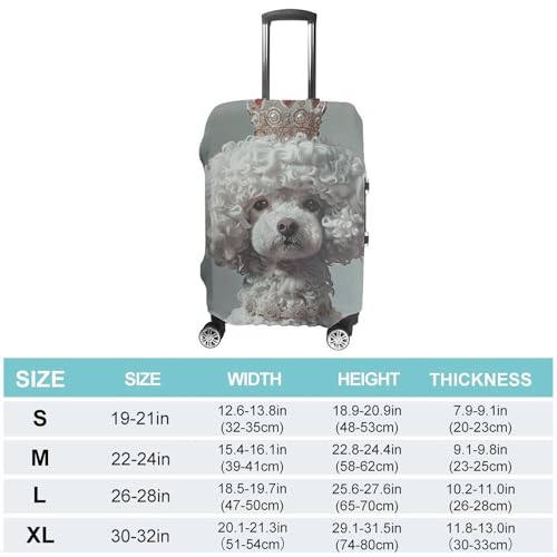 Travel Luggage Cover Elastic Suitcase Cover White Toy Poodle Luggage Cover Anti-Scratch Suitcase Protector Washable Dustproof Baggage Cover Fits 18-32 Inch Luggages L2