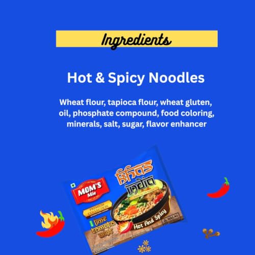 Image of Mom's Mie Lime Tomato Mint Instant Noodles 140g | Vegetarian Thai Instant Ramen | Tangy & Refreshing Gourmet Soup | Imported Thai