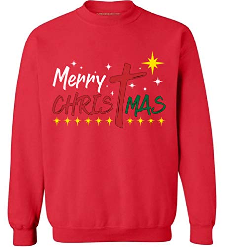 Awkward Styles Merry Christmas Cross - Ugly Xmas Sweater - Christian Sweatshirt Gift For Men and Women