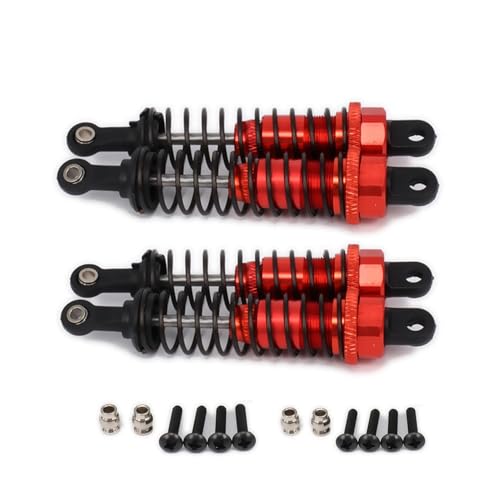 Oil Adjustable 70mm Alloy Shock Absorber Damper for rc car 1/16 Buggy Truck Hsp Hip losi Toy Upgraded hop-up Parts 4pcs/Set（Red）