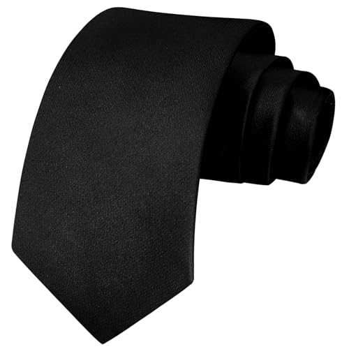 Image of Enlision Ties for Men Solid Color 3.35 inch Formal Business Necktie Classic Satin Mens Wedding Party Ties