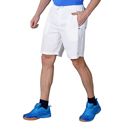 Image of Nivia Urban Peach Shorts for Men | Shorts for Gym | Sports Shorts | Running Shorts (White /Royal Blue,S)