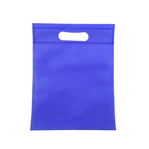 BOLSAS 50 Piezas Tela no Tejido,con asa Troquelada.Bolsas Grandes de Compra Reutilizable. (Azul Oscuro, 60x50cm)