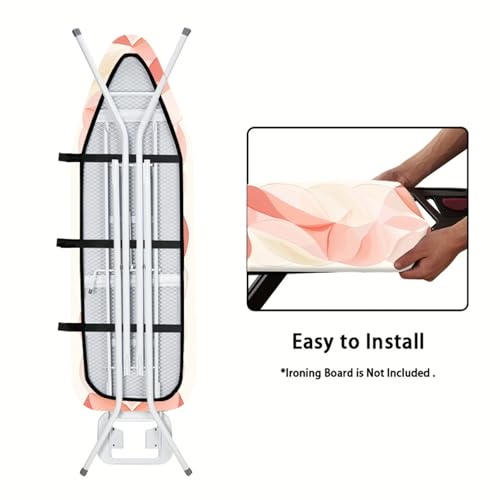 Image of Nuxovilar Soft Gradient Leaf Ironing Board Cover 15x54 Polyester | Iron Pad Scorch Guard laundry helper protective board shield home laundry room craft studio (Gradient Leaf)