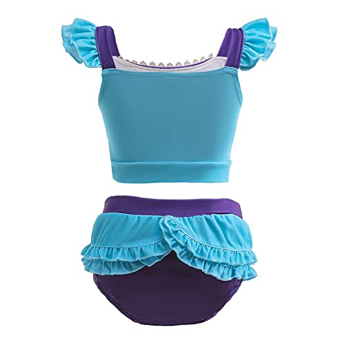 Image of MYRISAM Girls Princess Two-Piece Tankini Swimsuits Party Bathing Suits Ruffles Beach Surf Swimming Swimwear Bikini Set