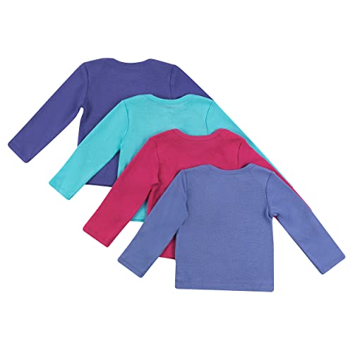 Image of Hanes Baby Long Sleeve T-shirt, Ultimate Flexy Knit Tee for Boys & Girls, 4-Pack