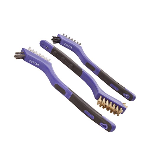 COTTAM Mini / Small Wire Brush Set (x3 Wire Brushes) | Nylon, Brass, Stainless Steel | The Wire Brushes For Rust Removal, Grout Cleaning & BBQ Grill Cleaning 1 COTTAM Mini / Small Wire Brush Set (x3 Wire Brushes) | Nylon, Brass, Stainless Steel | The Wire Brushes For Rust Removal, Grout Cleaning & BBQ Grill Cleaning