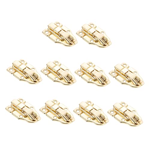 DOITOOL 10 Piezas Cerradura De Caja De Madera Corchete Cerradura De Combinacion Para Casillero Cerrojos Pestillo Cerraduras De Gabinete Manejar Trompa Devanadera Exterior Golden Planchar