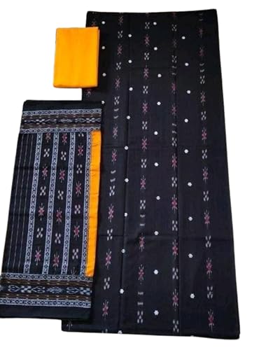 Image of Odisha Sambalpuri Handloom Woman's Pure Cotton Handloom Dress Material With Dupatta Bottom Wear 3 Pic Set Sambalpuri dress material Unstitched