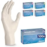 ARNOMED 100x Einweghandschuhe XL, Latexhandschuhe Weiß (1x100 Stück),...