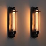 FRIDEKO HOME 2 Stück Modern Industrial Metall Rohr Wandlampe Vintage,45CM Höhe Wandleuchte Innen Retro Steampunk Design Querflöte Stil Lampe Deko für Bar Schlafzimmer Wohnzimmer Flur(Ohne Glühbirne)