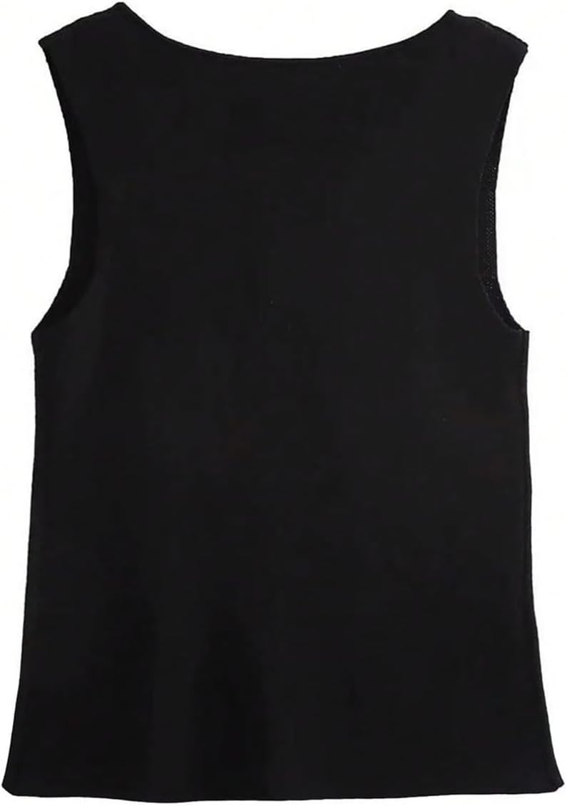 GORGLITTER Women's Sleeveless Knit Sweater Vest Top Tredny Dressy Button Up Business Casual Cardigan Vest Going Out Top - Image 2