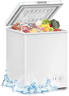 LifePlus Chest Freezer, Compact Deep Freezer 7 Adjustable Temperature with Removable Basket, Top Open Door Freezer Upright for Apartment Home (3.8 cu.ft.)