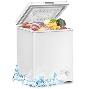 LifePlus Chest Freezer, Compact Deep Freezer 7 Adjustable Temperature with Removable Basket, Top Open Door Freezer Upright for Apartment Home (3.5 cu.ft.)