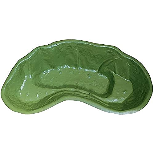 Giardini d'Acqua Laghetto da Giardino Preformato 270 Lt Vasca Verde Modello Nemi 185×100×36 per Pesci, Tartarughe, Ninfee, Piante Palustri e Stagni Artificiali da Esterno