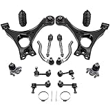Clunk From Front Suspension When Driving at Low Speed Over Bumps or Turning - 2015 Acura TLX 5 maXpeedingrods 14 PC Front Suspension Kit for Honda Civic 2006-2011, Front Lower Control Arms + Sway Bar End Links + Outer Inner Tie Rod Ends + Rack Pinion Boot Bellows
