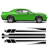 Side Stripe Racing Graphics Vinyl Decal Sticker Kit Stripes Compatible for Dodge Challenger Car Accessories Side Door Decoration Stickers (gloss black)