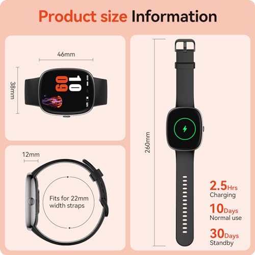 VPSTAY Fitness Tracker Watch with 24/7 Heart Rate Blood Oxygen Sleep Monitor, 1.69" HD 10 Day Battery Life Smart Watch, Step Calorie Counter Pedometer Activity Trackers Smartwatches for Men Women - Thumbnail 7