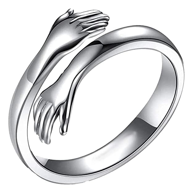 SYLVA Sterling Silver Hug Ring Adjustable Jewelry & Certificate of Authenticity - Valentine Gift For Girls & Women, Pure Silver Rings for Women, Chandi Ki Ring, Thumb Rings. (B0CFHM9BJD) Amazon Price History, Amazon Price Tracker