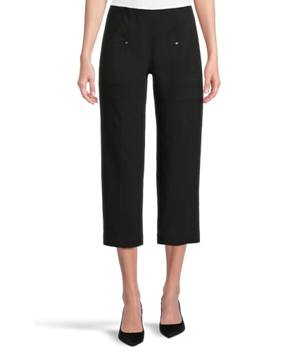 Elliott Lauren Women's Pull on Updated Crop Cargo Pocket Pants with Rivets Detail