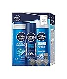 NIVEA MEN Fresh Ocean Active Fresh Trio, erfrischendes Geschenkset für den gepflegten Mann, ozeanfrisches Pflegeset mit Shampoo, Pflegedusche und Deodorant