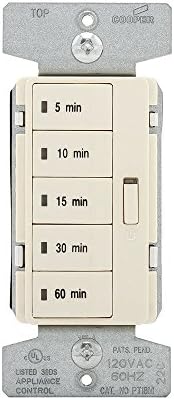 Eaton PT18M-A 1800W 15 Amp 5-Button Minute Timer with Off Single-Pole, Almond