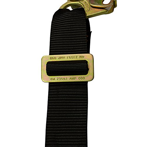 Image of Fusion Climb 2ft 24 inchx1.75 inch Adjustable Fall Safety Zipline Lanyard with 2 snap hooks, it's actually one snap hook, and one rebar hook