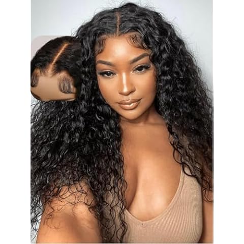 UNICE Curly Human Hair Wig Water Wave 7x5 Lace Bye Bye Knots Glueless Wigs Human Hair Pre Plucked Pre Cut Put on and go Wigs 24 inch Cover