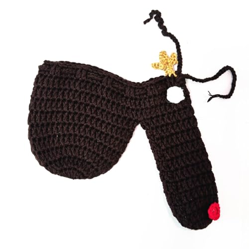 SWINTENG Funny Gags G-String Underpants for Men Hand-Knit Warmer Pouch Underwear Naughty Christmas Gag Gift and White Elephant (Brown)