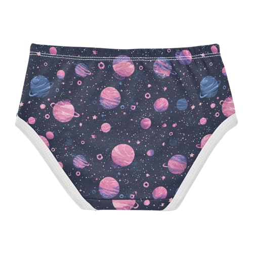Wusikd Colorful Planets Girls' Underwear Cotton Stars Girls Briefs Soft Toddler Underwears 2T2